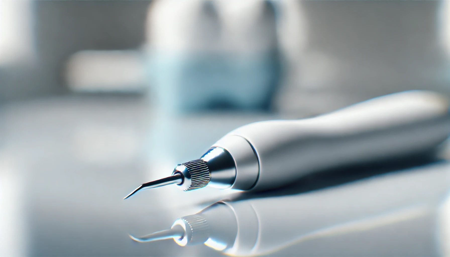 Close-up of a dental scaler instrument
